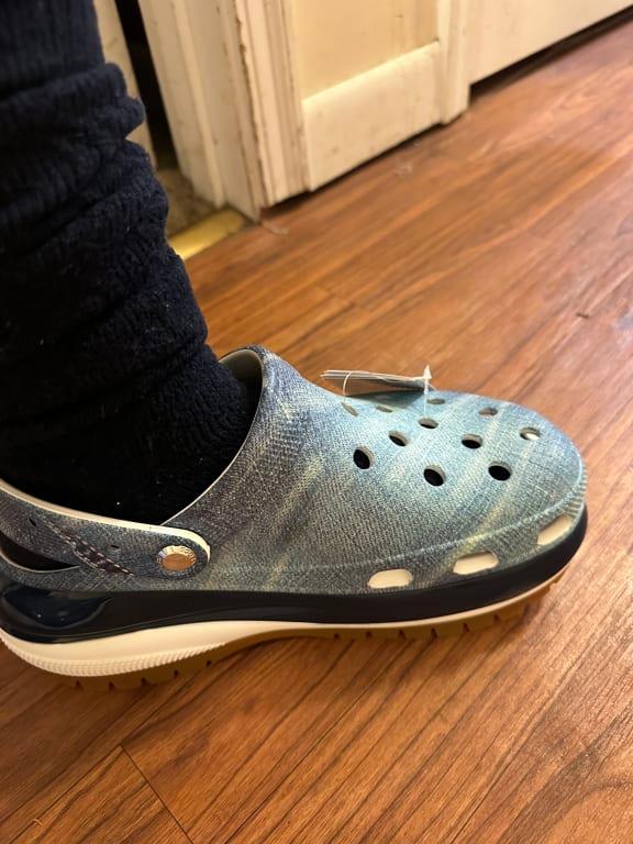 crocs Classic Mega Crush Denim Clog White/Multi （クロックス
