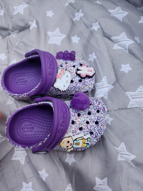 Purple cheap glitter crocs