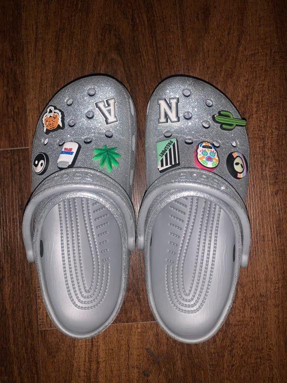 crocs Classic Glitter Clog White（クロックス クラッシク グリッター