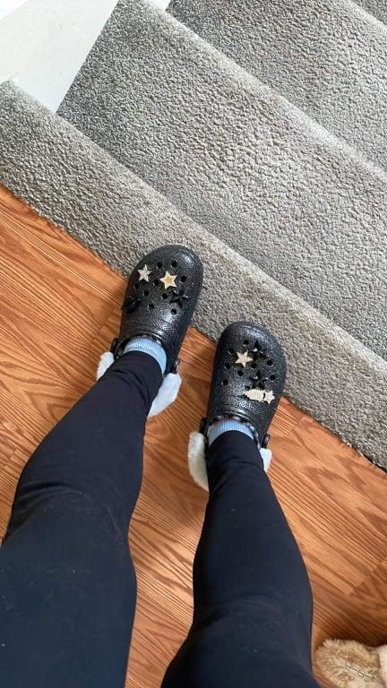 crocs Classic Lined Disco Glitter Clog Shimmer （クロックス