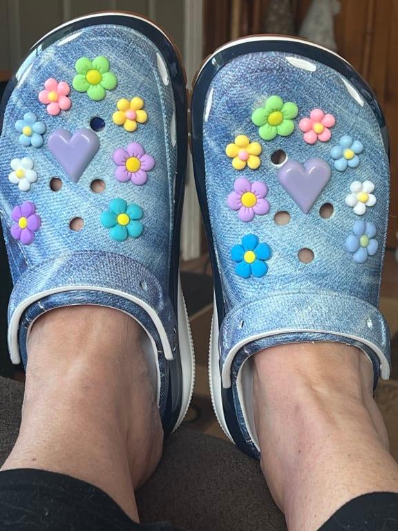 crocs Classic Mega Crush Denim Clog White/Multi 23SS-I