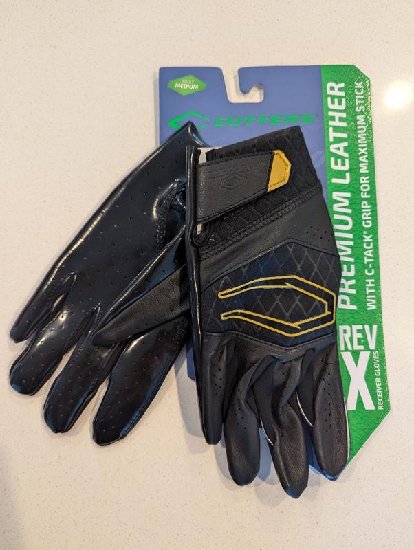 Rev X Receiver Black/Gold Football Gloves Cutters Sports
