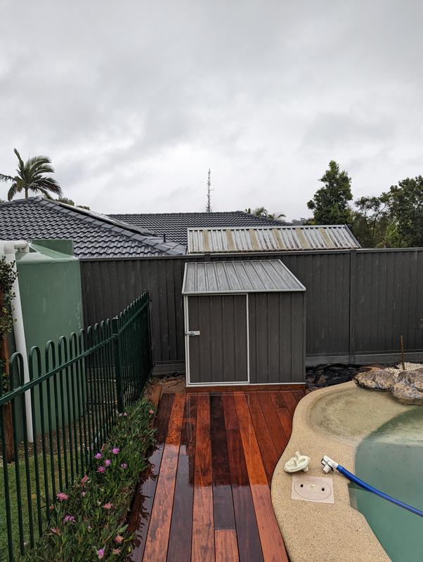 Blends in nicely with our woodland grey fence