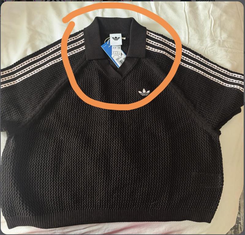 adidas KNITTED CROCHET POLO オーロラコーヒー（アディダス ニット