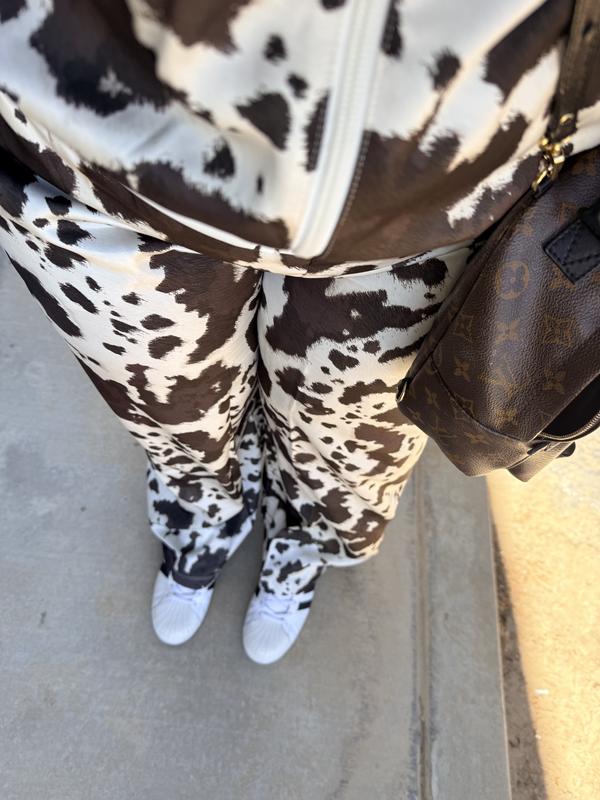 adidas SATIN WIDE LEG PANTS マルチカラー/オフホワイト（アディダス