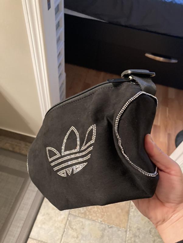 adidas Rhinestones Fake Suede Mini Duffel Bag - Black | Free