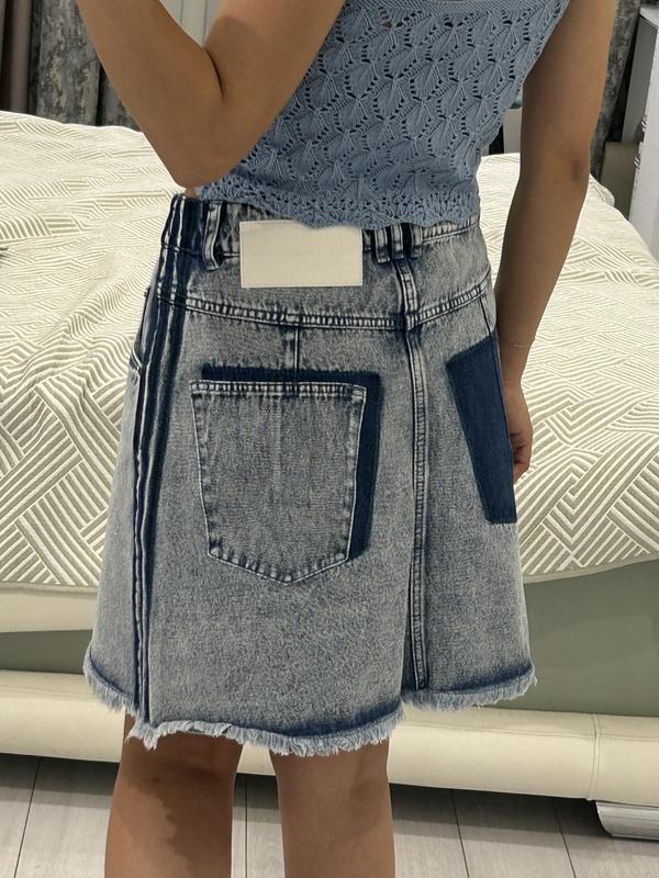 adidas KSENIASCHNAIDER Frayed Denim Skirt LGHDEN 24SS-I