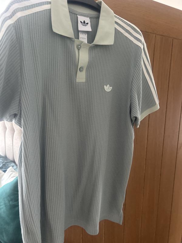 adidas WAFFLE KNIT POLO SHIRT ワンダーセージ（アディダス ワッフル