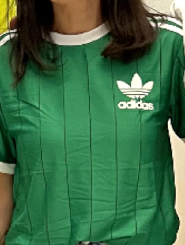 【Adidas】◆アディカラー 3S ピンストライプ ドレス◆Green◆ adidas ADICOLOR 3-STRIPES PINSTRIPE T-SHIRT DKBLUE