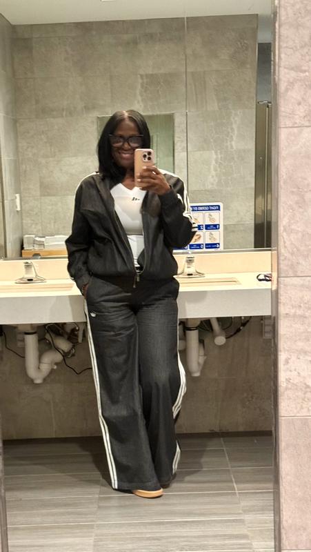 【希少】　 ブラウン ファイヤーバード　ジップアップジャケット M adidas DENIM FIREBIRD TRACK TOP ミディアムブラックデニム