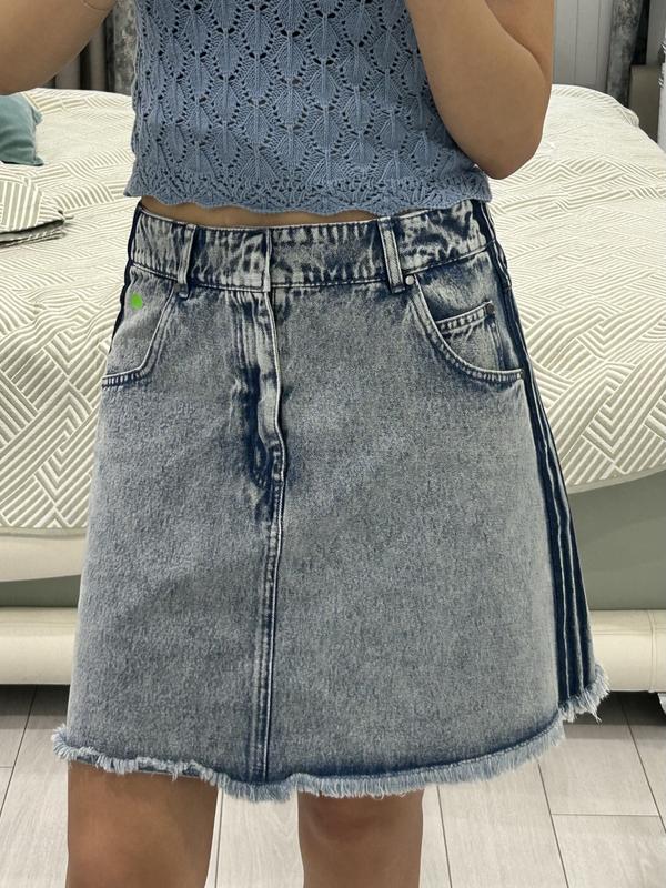 adidas KSENIASCHNAIDER Frayed Denim Skirt LGHDEN 24SS-I