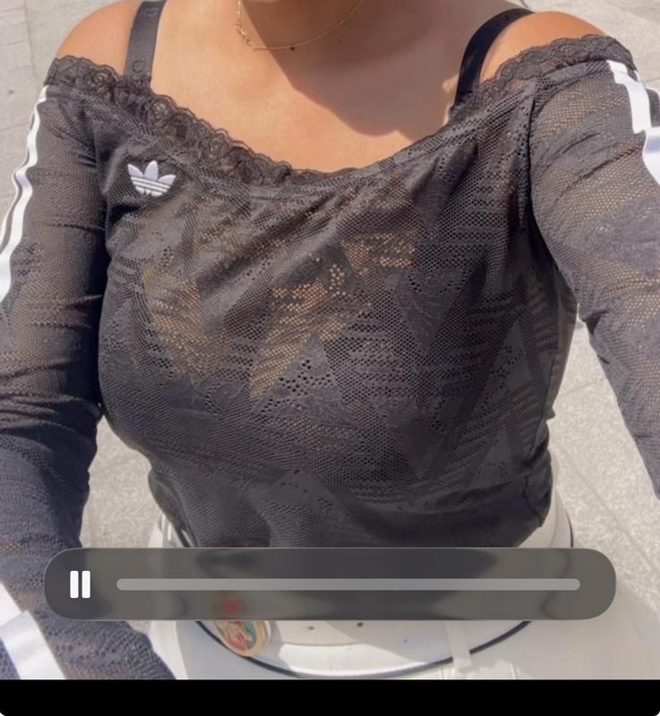 adidas LACE BARDOT TOP ブラック（アディダス レース バルド トップ