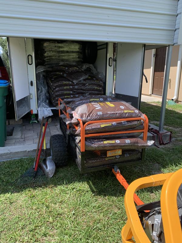 Loading mulch. Stacked it 6 high.