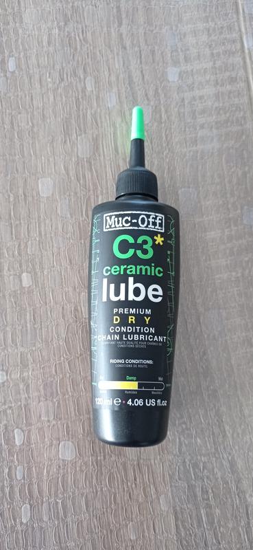 Lubrifiant Chaîne Vélo Muc-Off C3 Conditions Sèches - 120ml Céramique Avec Traceur UV - 2 Pièces