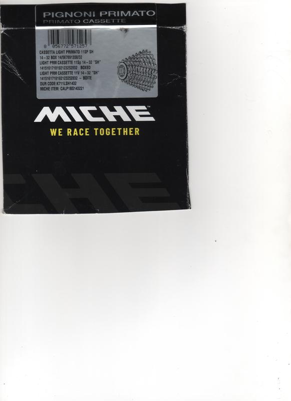 Cassette Vélo MICHE Light Primato 11 Vitesses - Pignons 14-27 Dents - Compatible Shimano - Neuf