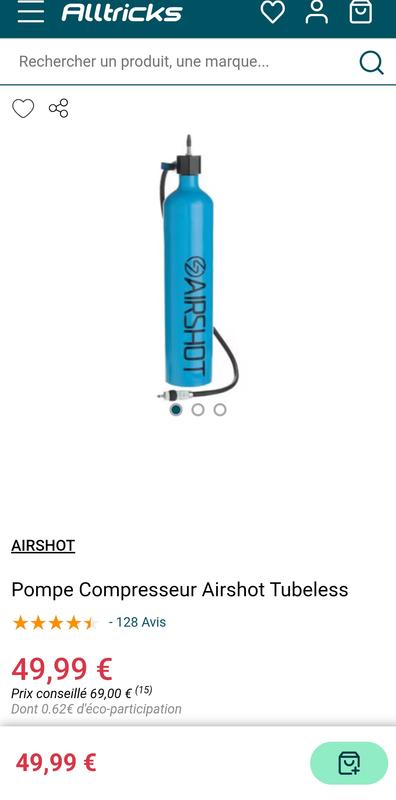 Airshot Réservoir pour gonflage tubeless
