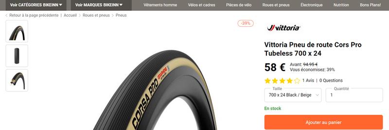 Vittoria Pneu de route Corsa Pro G2.0 Tubeless 700 x 28 | Bikeinn