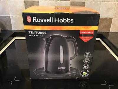 Textures Black Plastic Kettle 21271 Russell Hobbs UK