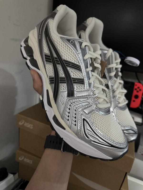 新品格安未来のカノアやコナを目指してエッセンスグロム5,0フィン付きEPS asics GEL-KAYANO 14 CREAM/DENIM BLUE（アシックス ゲル-カヤノ 14