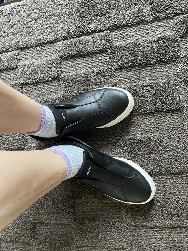 【極美品】アシックス ゲルラックス スリッポン ブラック レザー調 22.5 GEL-LUX CT SLIP-ON | BLACK/BLACK | スポーツスタイル