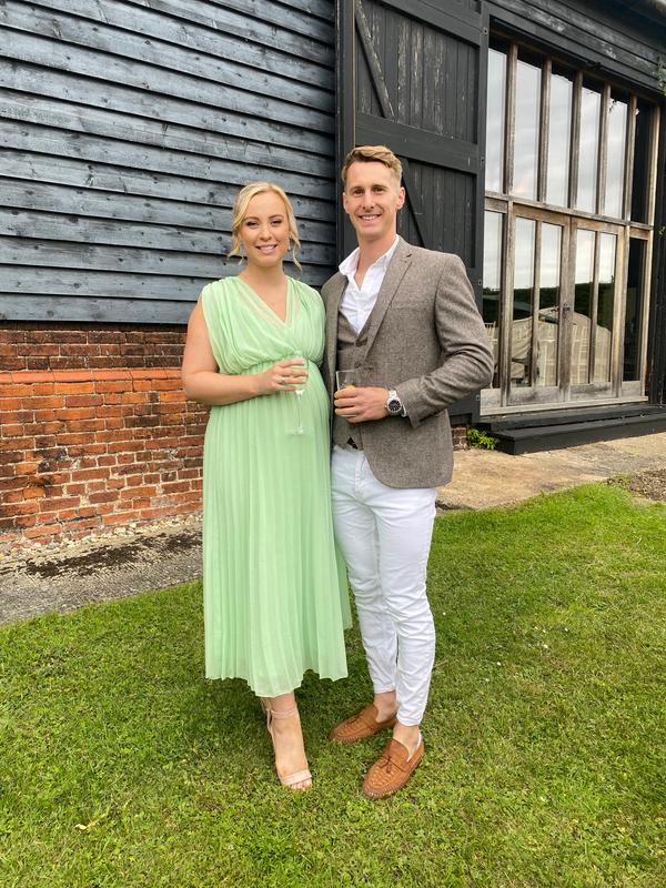 asos mint green maternity dress Mint Green Smocked Tie Strap Maternity Midi Dress – PinkBlush