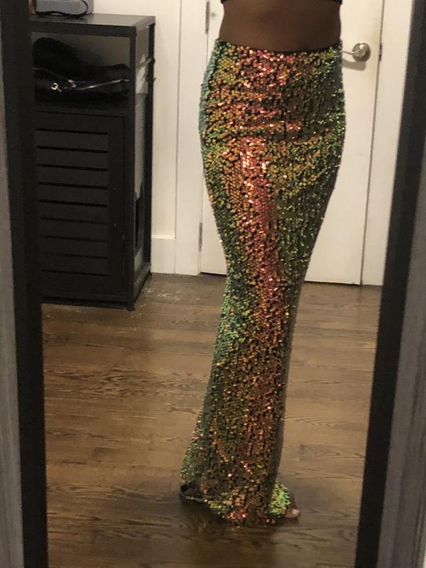 Extro Vert Tall maxi skirt with split in mermaid sequin ASOS