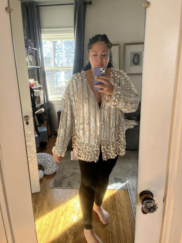 Asos edition mirror and pearl oversized jacket best sale