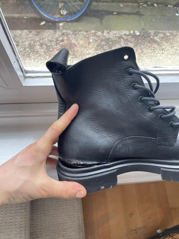 Schuh dane Chunky Boots Men 7.5 Schuh dane chunky lace up boots in black leather | ASOS main image 2