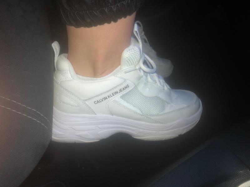 calvin klein maya white chunky sneakers