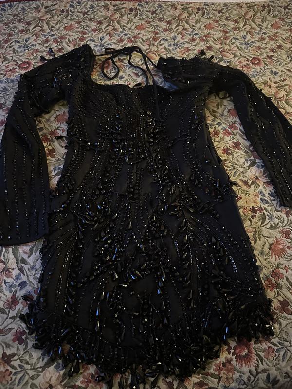 asos black beaded dress ASOS LUXE embellished Beaded Maxi Dress in Black and gold-Multi