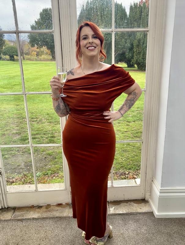 knee length dresses for ladies Skye Velvet Dress