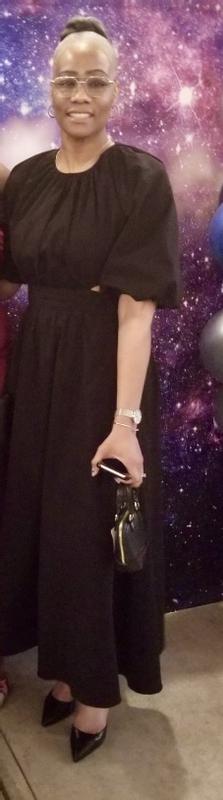 button leather dress Black Faux Leather Short Butterfly Sleeves Button Up Jacket Dress Large main image 1