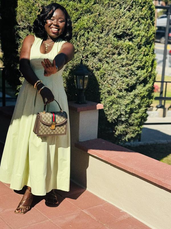ARRANGE structured plunge midi dress with eyelet detail in