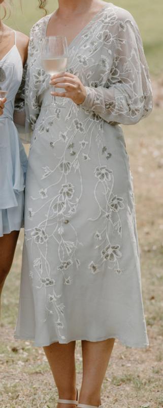 ASOS DESIGN floral embroidered batwing midi dress | ASOS