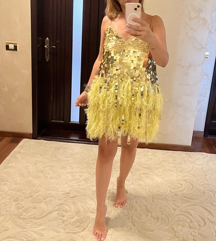 Asos yellow sequin dress deals