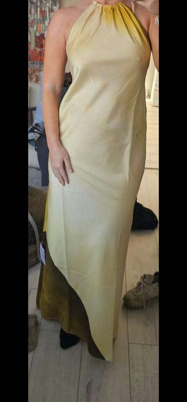 Topshop - Maxi jurk met halternek in groen ombre | ASOS