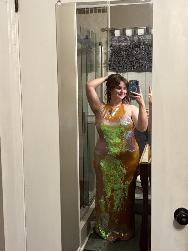 asos backless sequin dress Sudi Etuz MAXI BACKLESS SEQUIN DRESS IN SUMMER GRADIENT main image 1