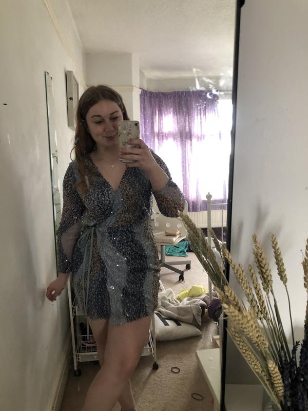 Club L London multi sequin wrap dress | ASOS