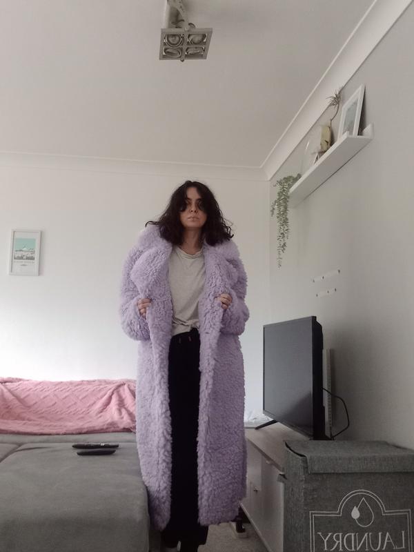 Lavender teddy coat best sale