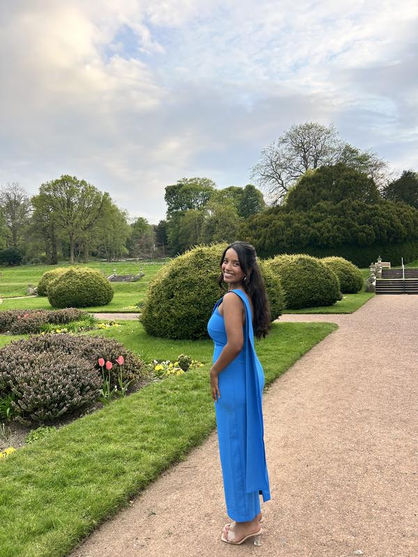 mango blue one shoulder dress Mango One Shoulder Satin Midi Dress in Blue