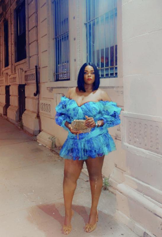 blue floral chiffon puff sleeve ruched bodycon dress ASOS LUXE puff sleeve ruched chiffon mini dress in blue floral print