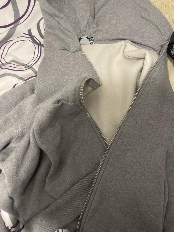 ASOS DESIGN premium heavyweight boxy oversized zip through