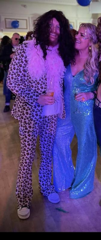 Jaded Rose Plus 70s plunge flare cami jumpsuit in contrast sequin