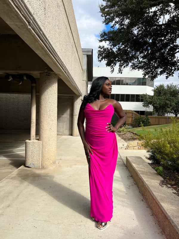 Chiffon Asos Goddess Dress ASOS DESIGN Corset Detail Drape Chiffon Maxi  Dress In Hot Pink ASOS