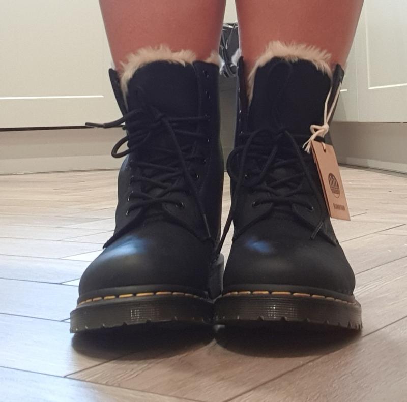 Shop Dr Martens 1460 Serena in Black.