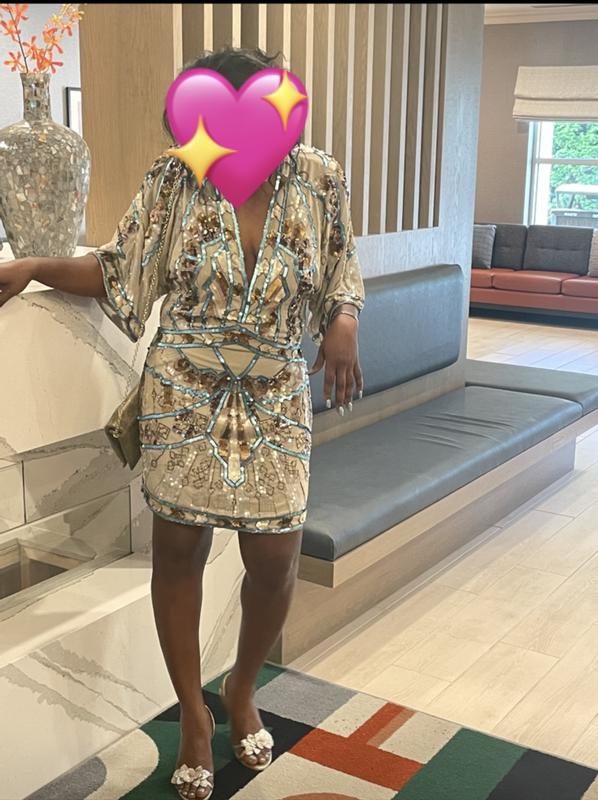 ASOS DESIGN embellished kimono mini dress | ASOS