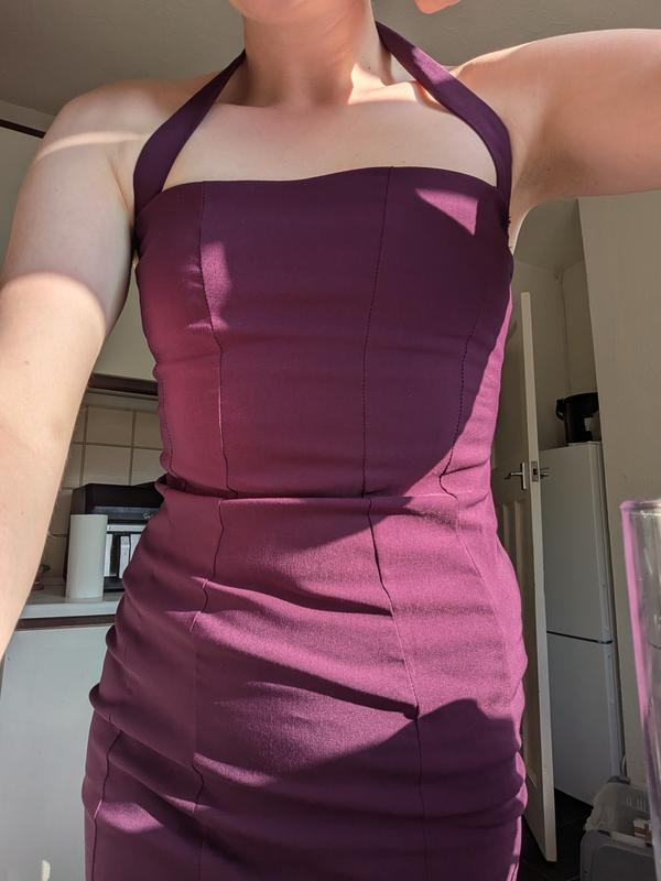 Missyempire bengaline bodycon halterneck mini dress in purple | ASOS