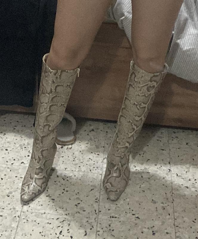 ASOS DESIGN Cindy stiletto heel boot in snake ASOS