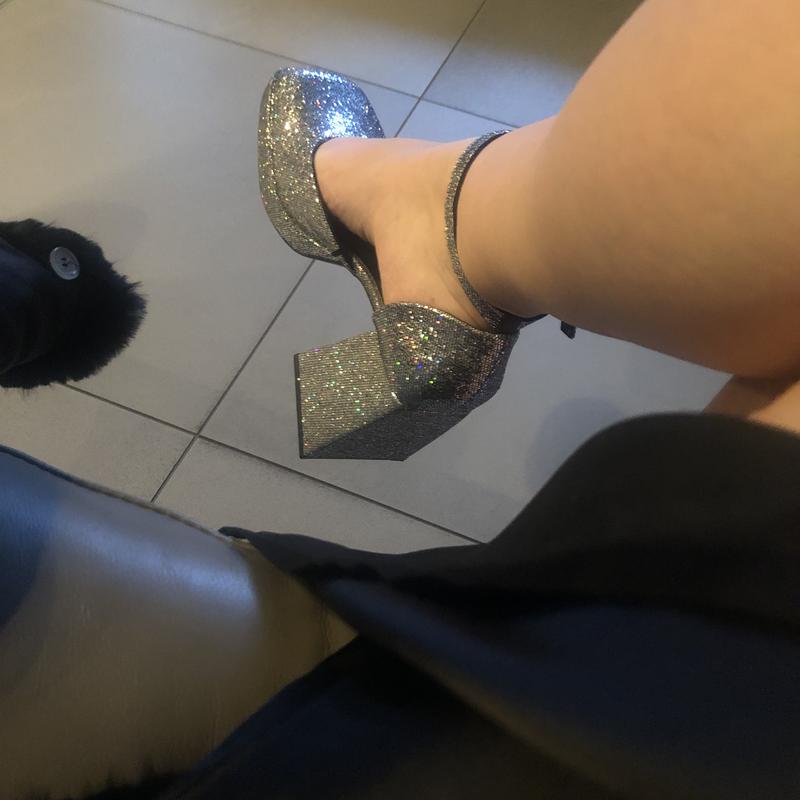Onlymaker Platform Heels For Women – Chunky High Heel Sandals With Ankle Strap, Silver - View #10