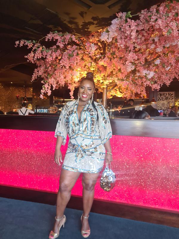 Lumignon ルミニョン Bijou grid ribbon dress S Lumignon BIJOU GRID RIBBON DRESS